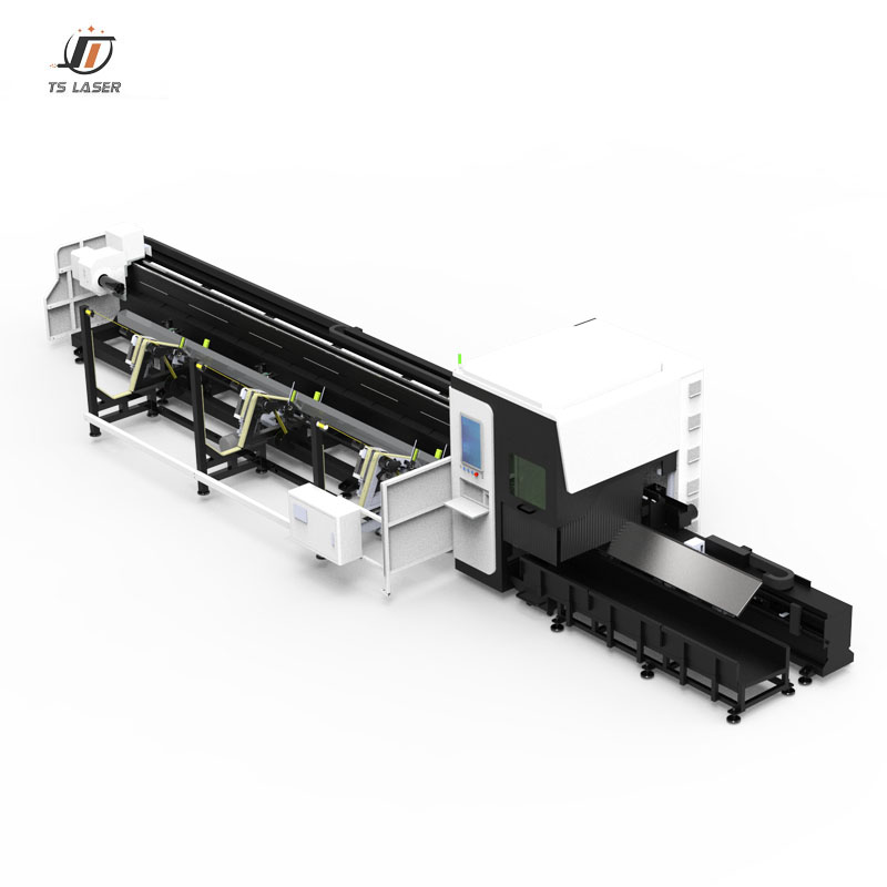 CNC Laser Cutting Machine for Tube Cutting with Two Chucks Fully Automatic Feeding and Servo-driven Unloading.