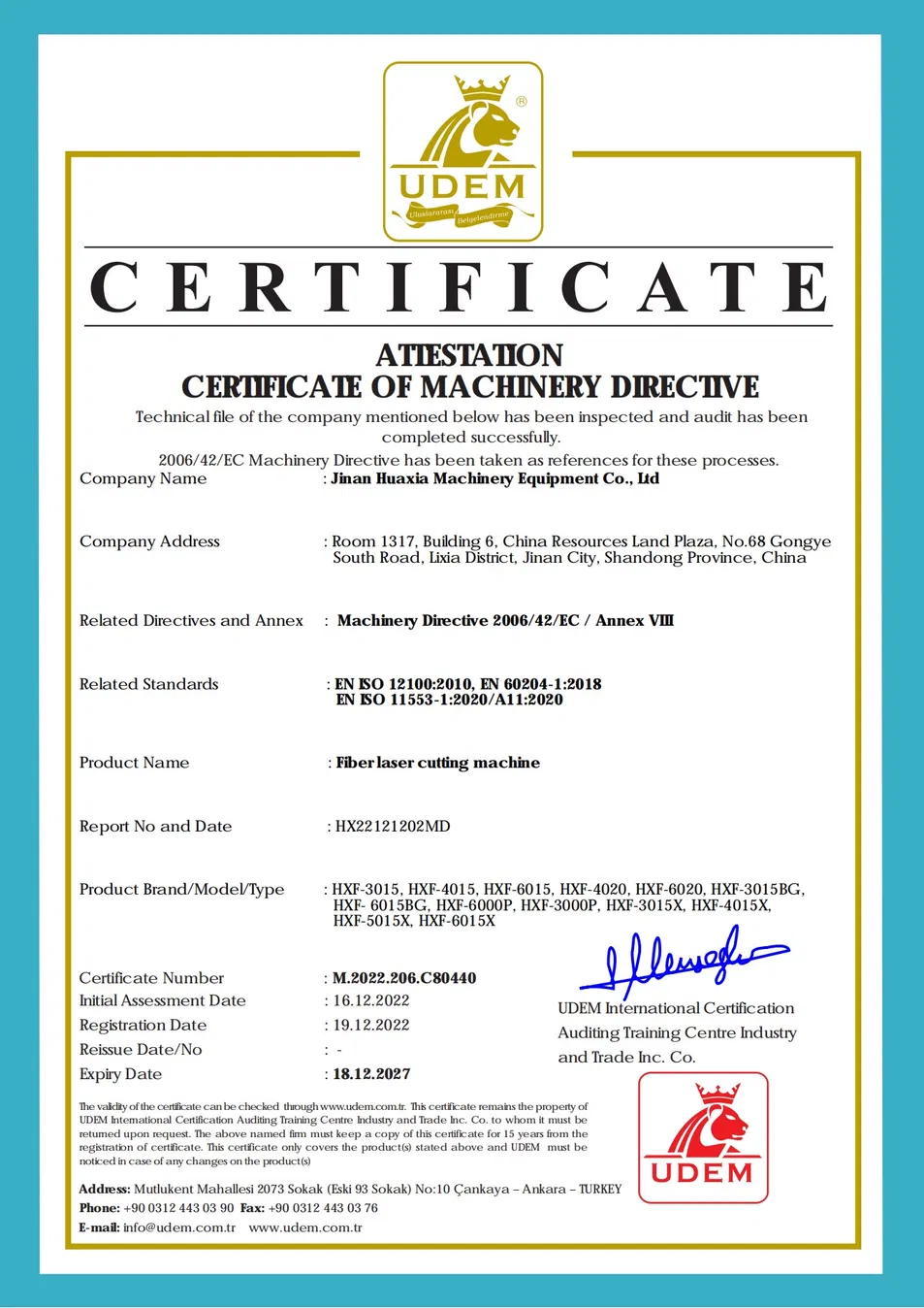 CE Certification Document