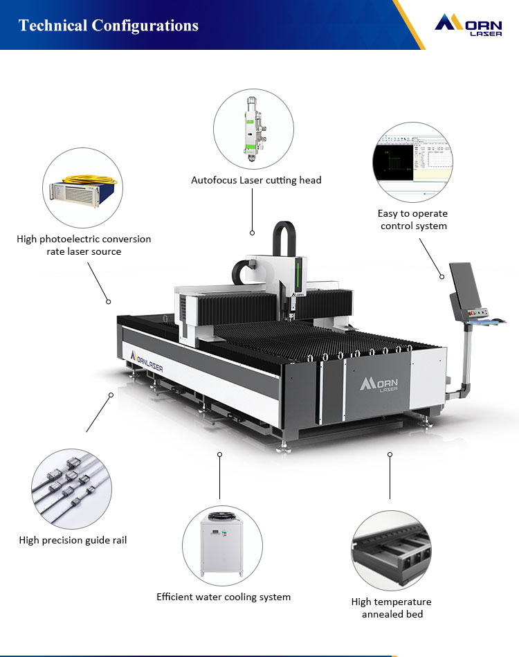 MORN Automatic Industry Equipment 3015 Sheet Metal Cut CNC Fiber Laser Cutting Machine 6kw 6000W