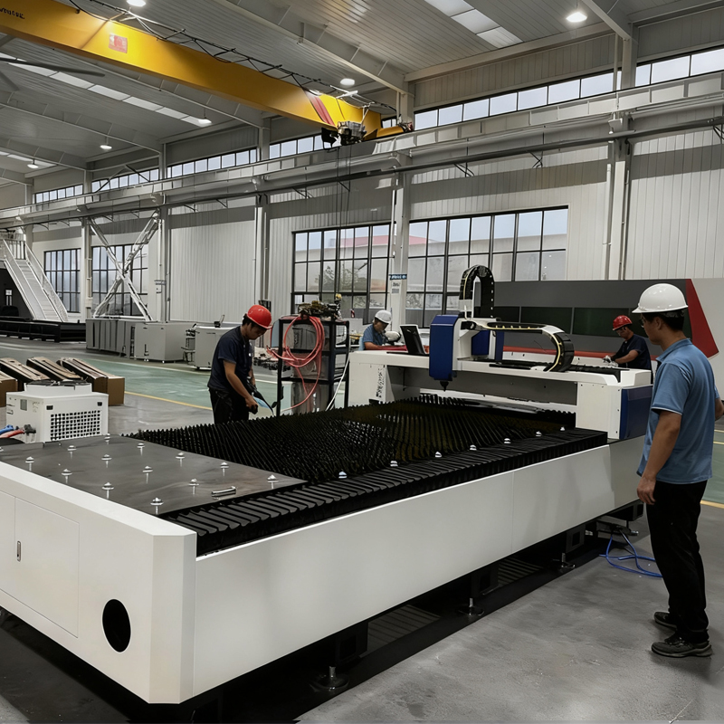 Industrial Fiber Laser Cutting and Engraving Machine for Metal with CNC Control and Cypcut System