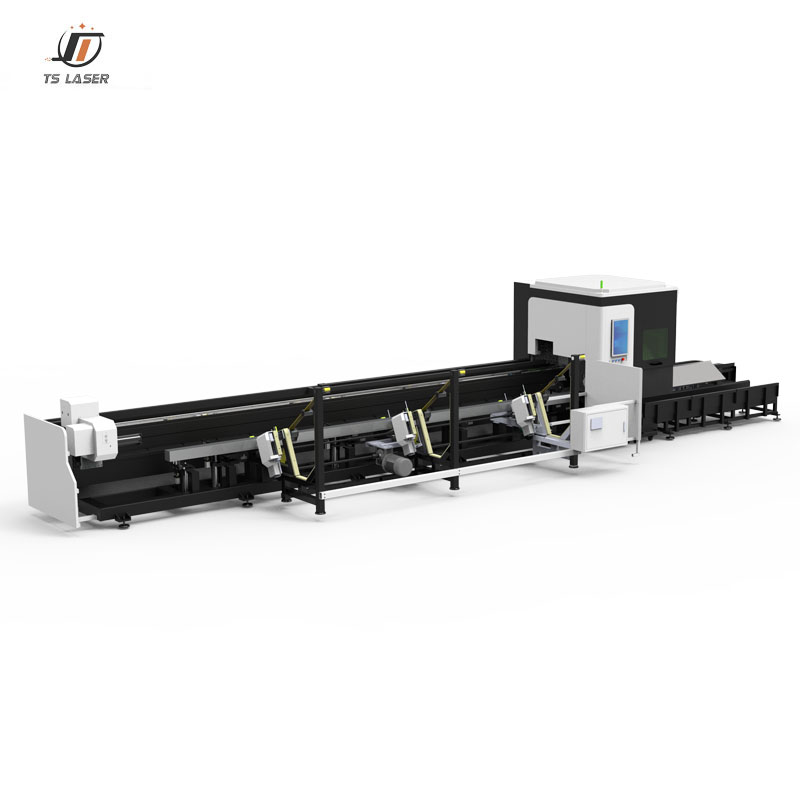 CNC Laser Cutting Machine for Tube Cutting with Two Chucks Fully Automatic Feeding and Servo-driven Unloading.
