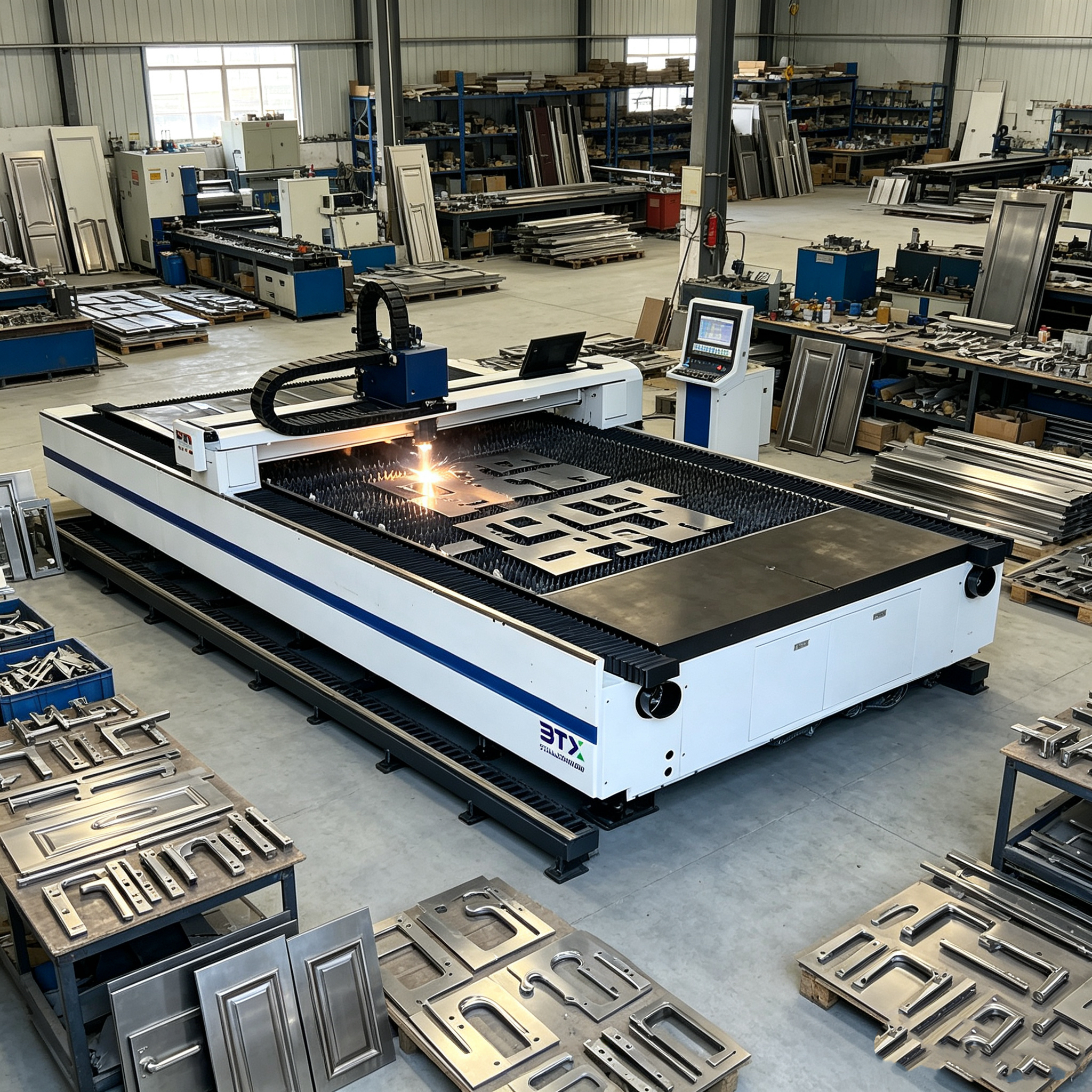 Industrial CNC Fiber Laser Cutting Machine for Stainless Steel Plastic High Precision Easy Operation New 3-Axis Water Cooling
