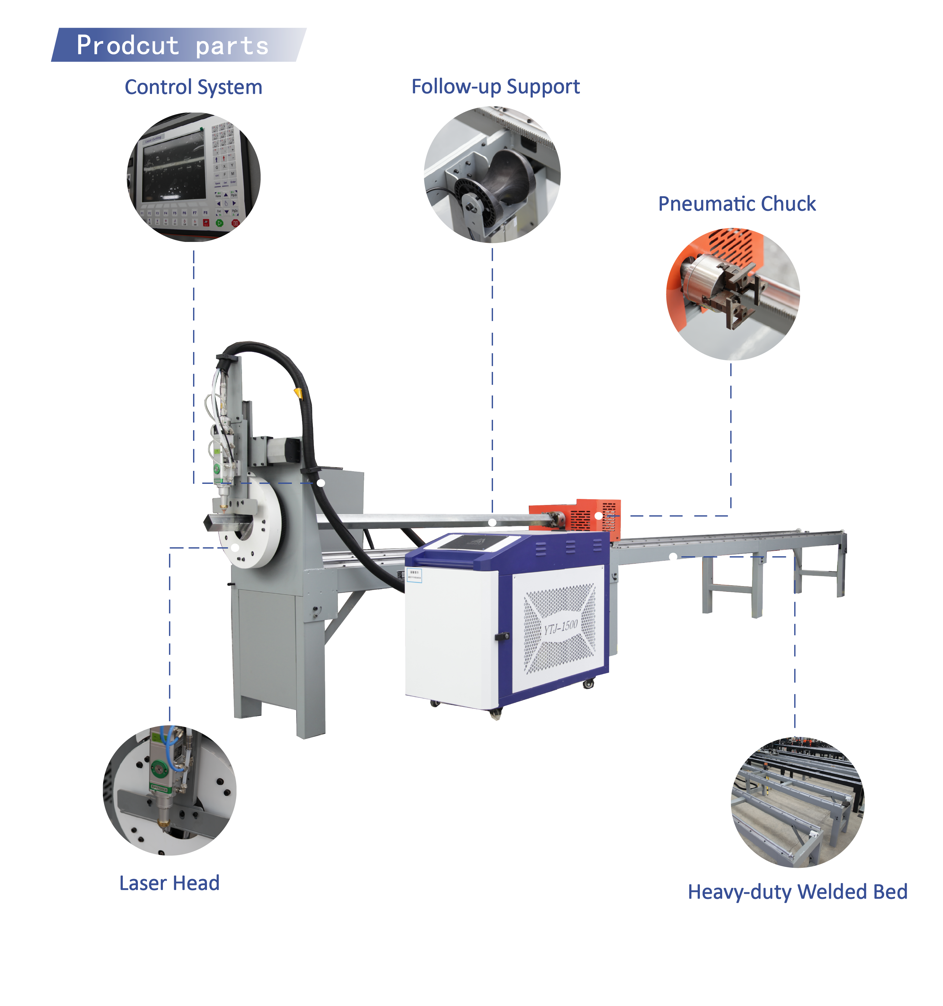 High Speed CNC Laser Tube Cutting Machine with Automatic Feeding System for Metal Pipes