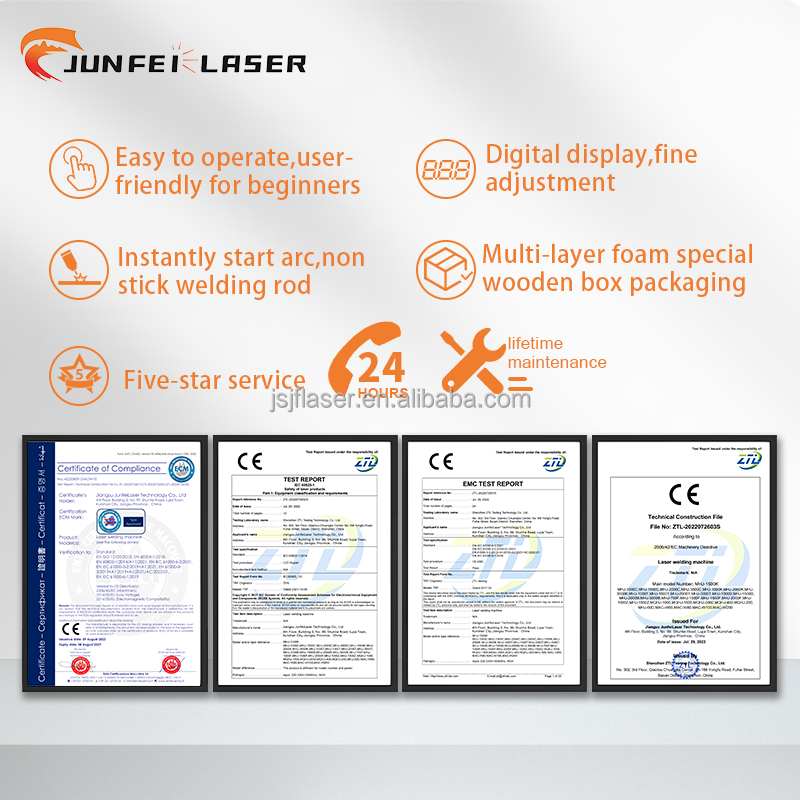 JUNFEI 3 in 1 Welding Laser Machines 1000W 1500W Raycus Laser Source Fast Than Tig Auto Wire Feeder for Welder Cutter Cleaner