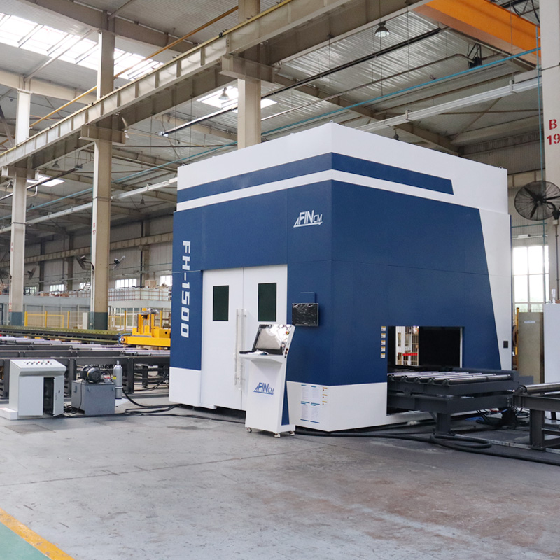FIN Automatic Loading CNC Machine Cutting Drilling Beveling H BEAM Laser Production Line in One Equipment with ACU Swing Head