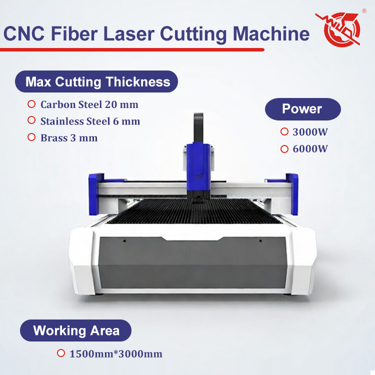 WSD 3015 CNC Fiber Laser Cutting Machine for Metal Cutting Sheet Metal &amp; Tube Automatic 3000W Laser Cutting Machine