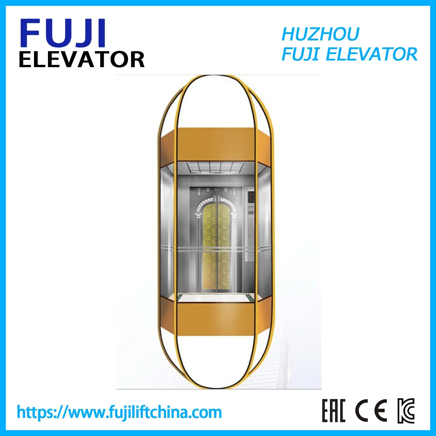 FUJI Factory Manufacturer Panoramic Lift Glass Elevator with Sightseeing Elevator Home Elevator Villa Passenger Lift Passenger Elevator Lift China Lift