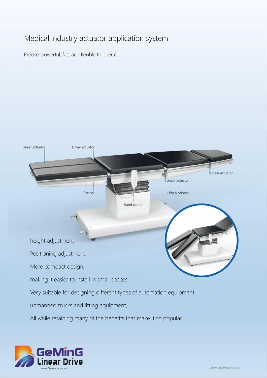 Precise Positioning Column