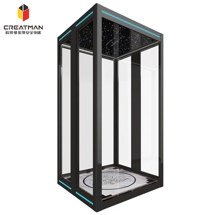 Flexible Installation Low Pit Machine-Room-Less Home Villa Elevator