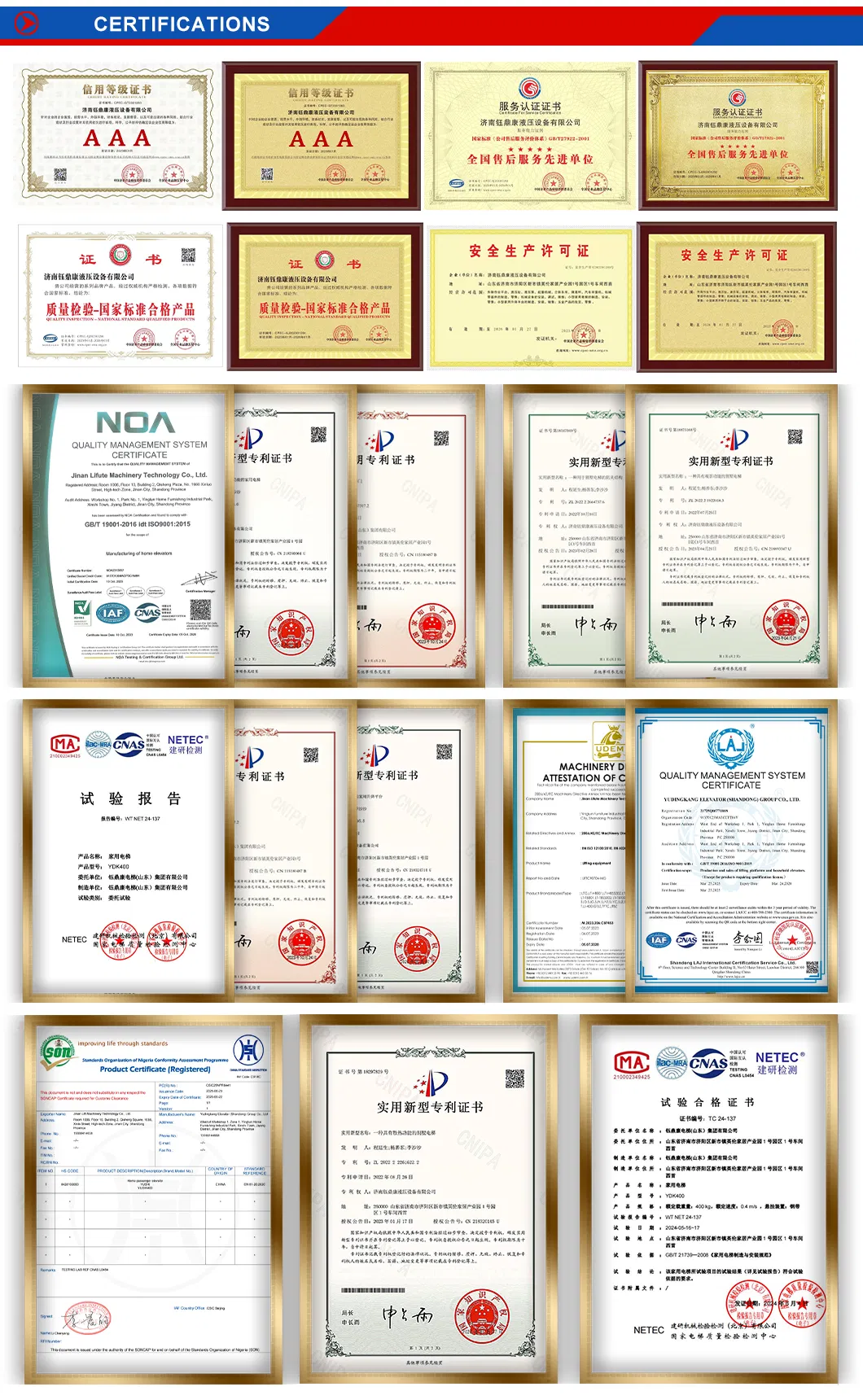 Certifications