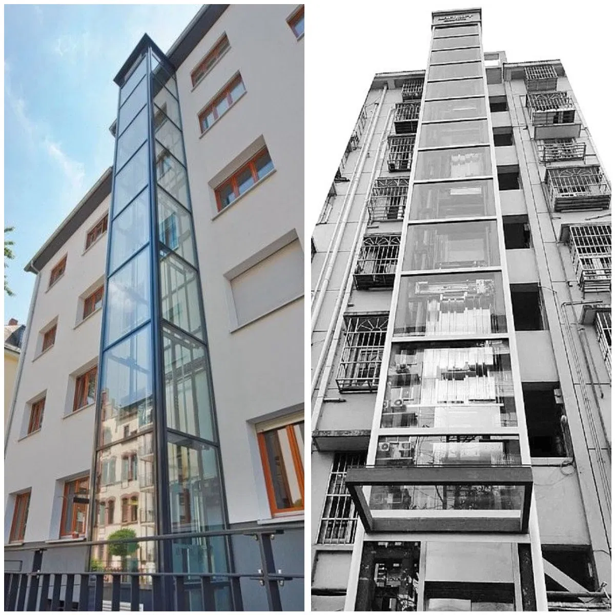 Outdoor Tall Building Passenger Residential Lift Shaftless Outside Building Lift