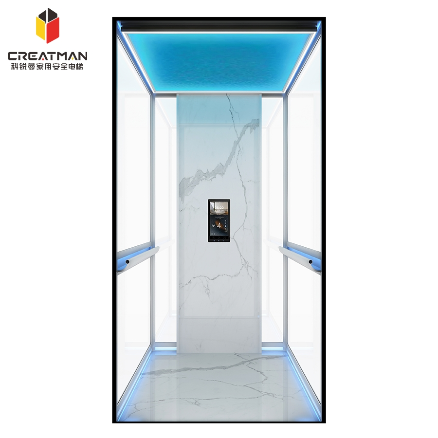 Small Footprint Machine-Room-Less Low Pit Requirement Home Villa Sightseeing Residential Elevator