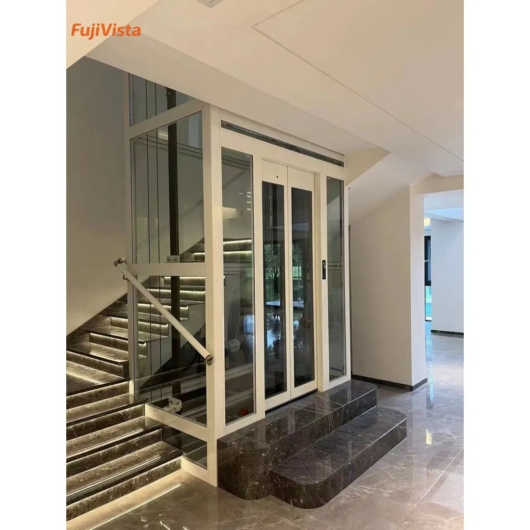 Fujivista Domestic Lifts Mrl Home Elevator Small Mirror Villa Lift with Hydraulic Buffer Safety Technology, Residential Elevator