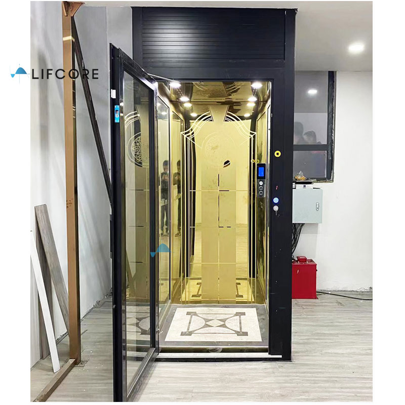 China Supplier 0.3m/S 2 Person Glass Small House Lifts Elevator for Home
