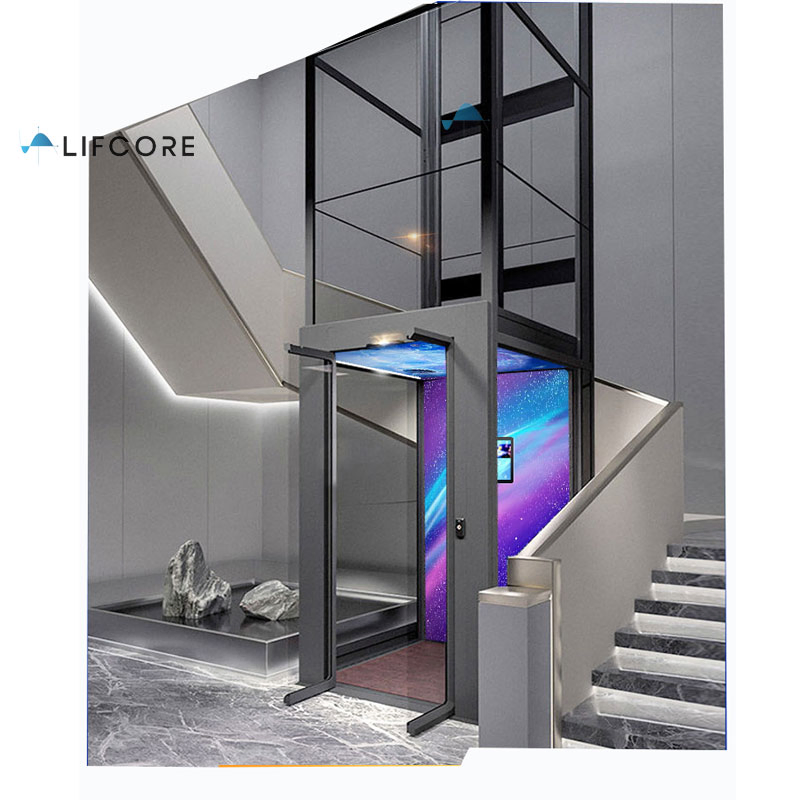 China Supplier 0.3m/S 2 Person Glass Small House Lifts Elevator for Home