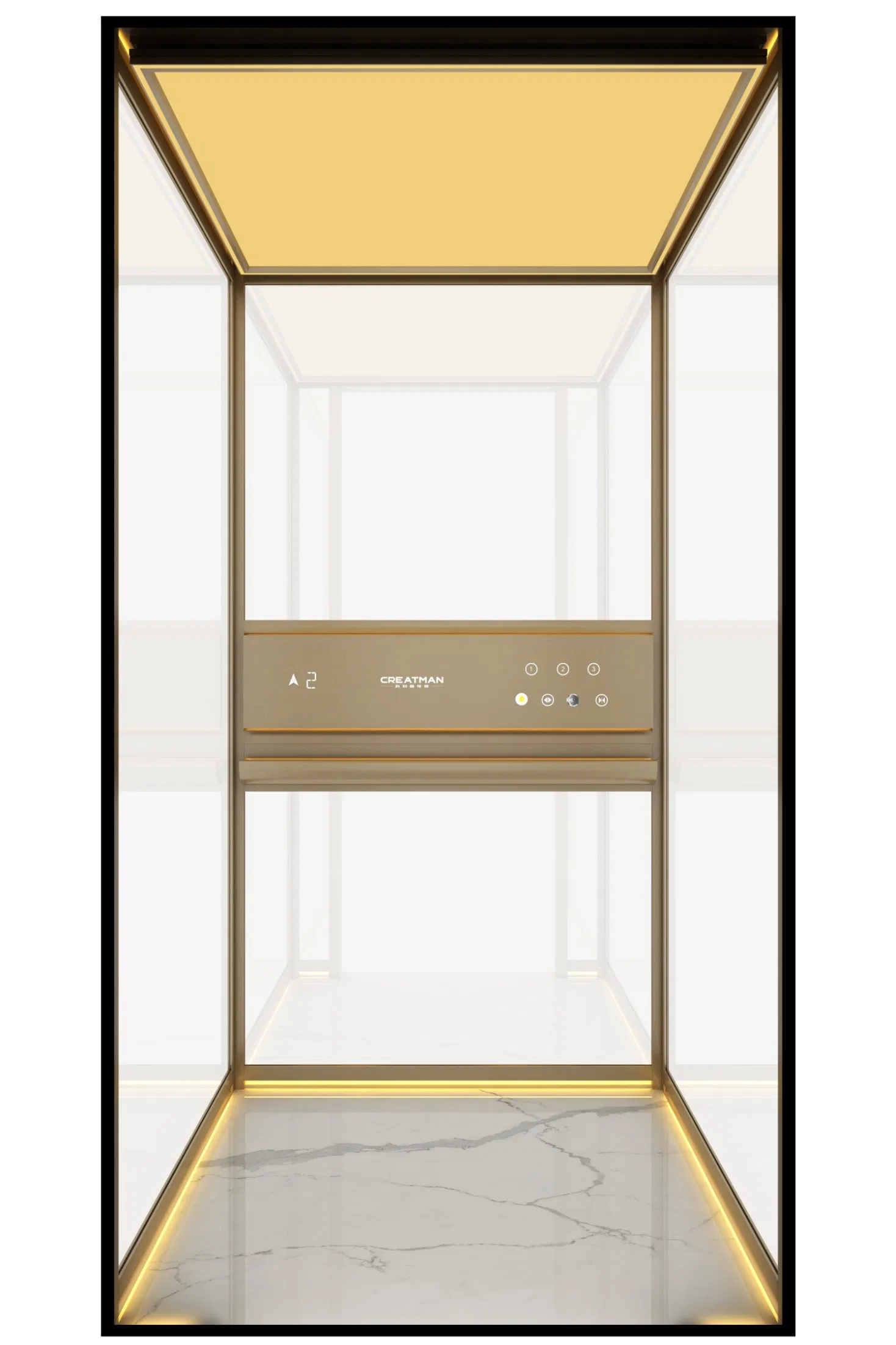 Custom Glass Carriage Home Villa Elevator with Panoramic View Quiet Operation Protection Features