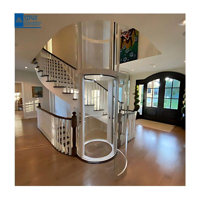 Chinese Luxury Round Glass Villa Small Home Vacuum Residential Elevator for 2-4floor Home Lift
