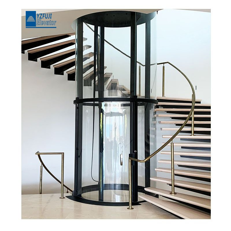 Chinese Luxury Round Glass Villa Small Home Vacuum Residential Elevator for 2-4floor Home Lift