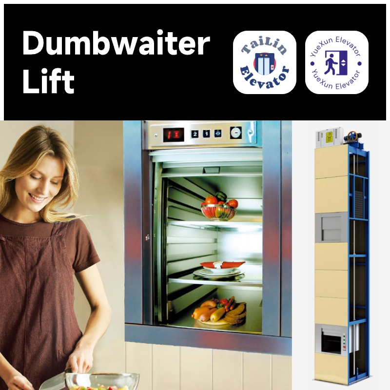 Electric Hotel Laundry Elevator Small Dumbwaiter Lift 100kg for Restaurant Kitchen