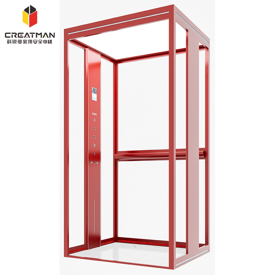 Small Shaft Low Pit Anti-Pinch Protection 2-5 Floors Suitable Home Villa Elevator