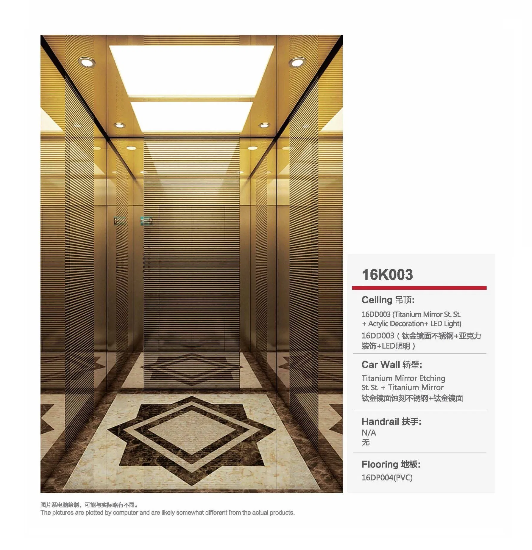 Panoramic Sightseeing Freight Goods Observation House Residential Glass Passenger Home Lift Villa Elevator