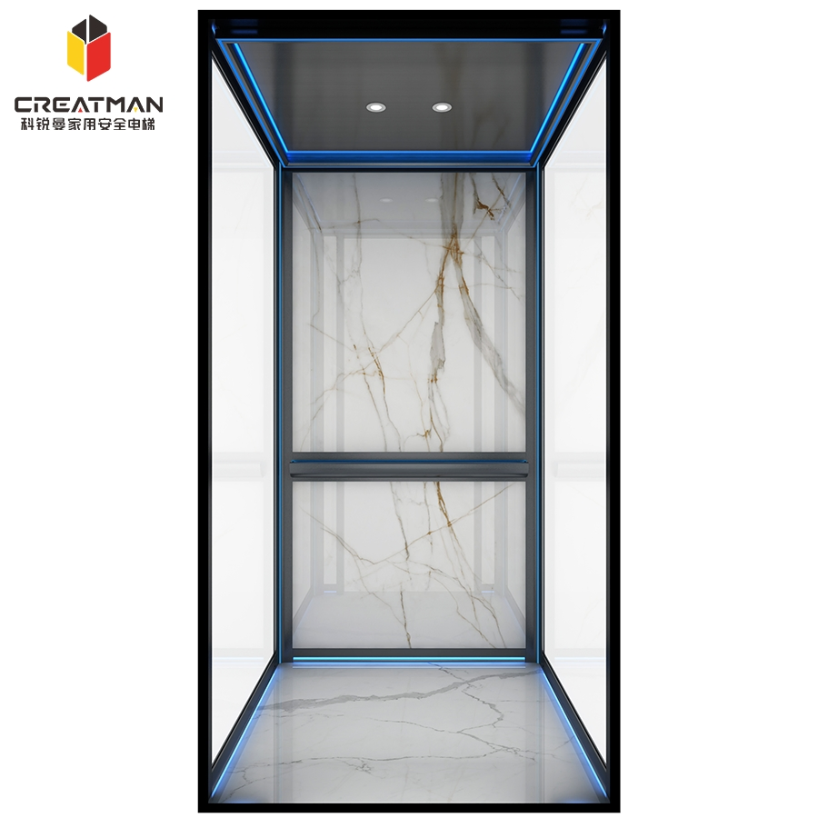 Aluminum Alloy Shaft Low Pit Space-Saving Home Villa Residential Elevator