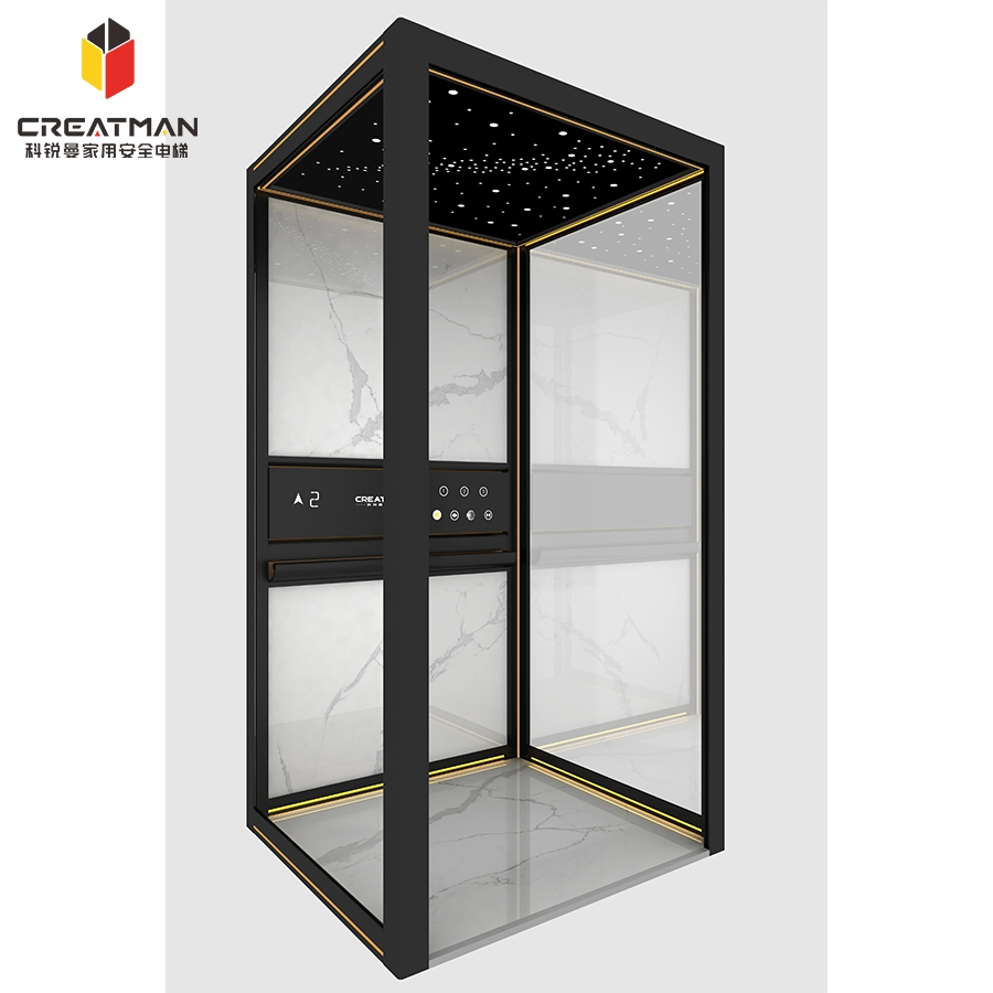 Flexible Installation Low Pit Machine-Room-Less Home Villa Elevator