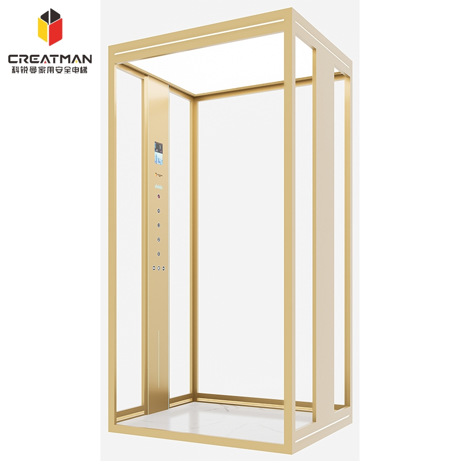 Traction Gearless Low Pit Economical Home Villa Elevator