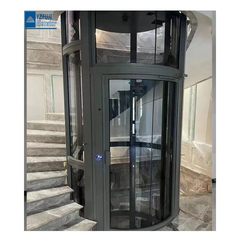 Chinese Luxury Round Glass Villa Small Home Vacuum Residential Elevator for 2-4floor Home Lift