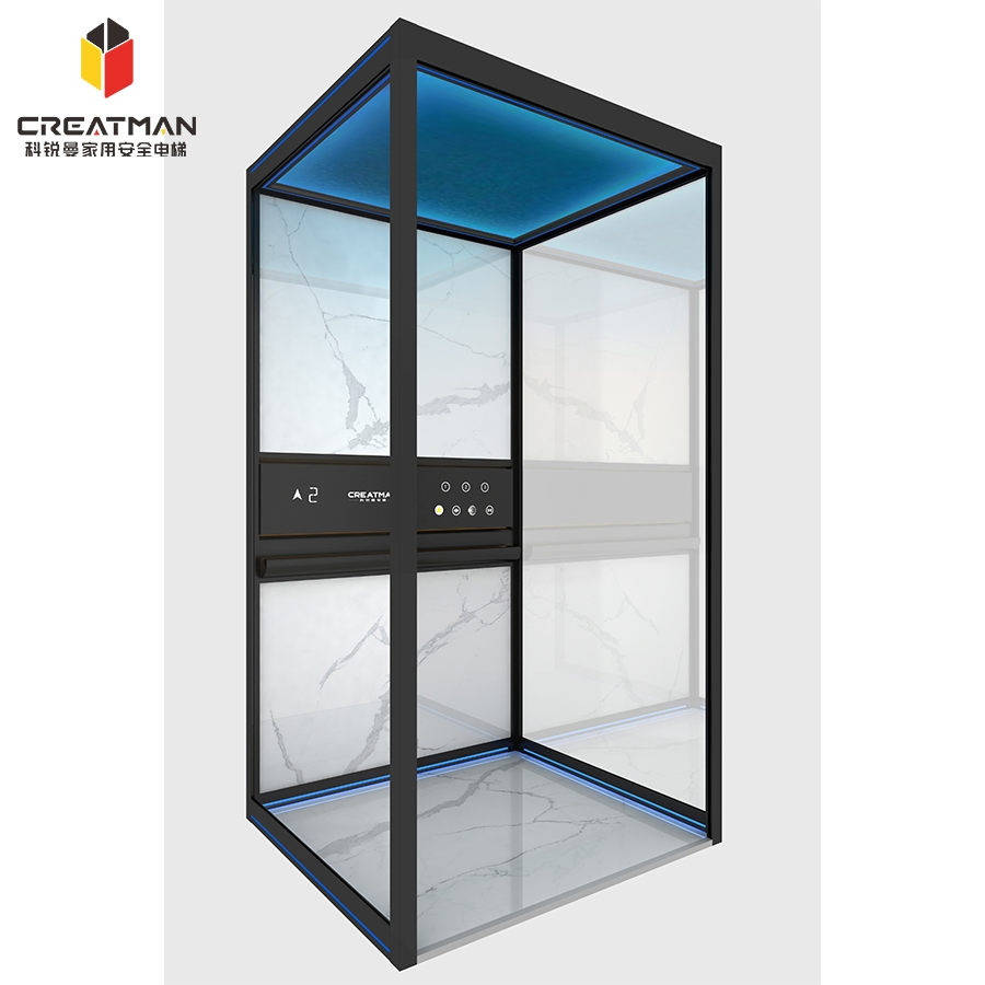 Aluminum Alloy Shaft Low Pit Space-Saving Home Villa Residential Elevator