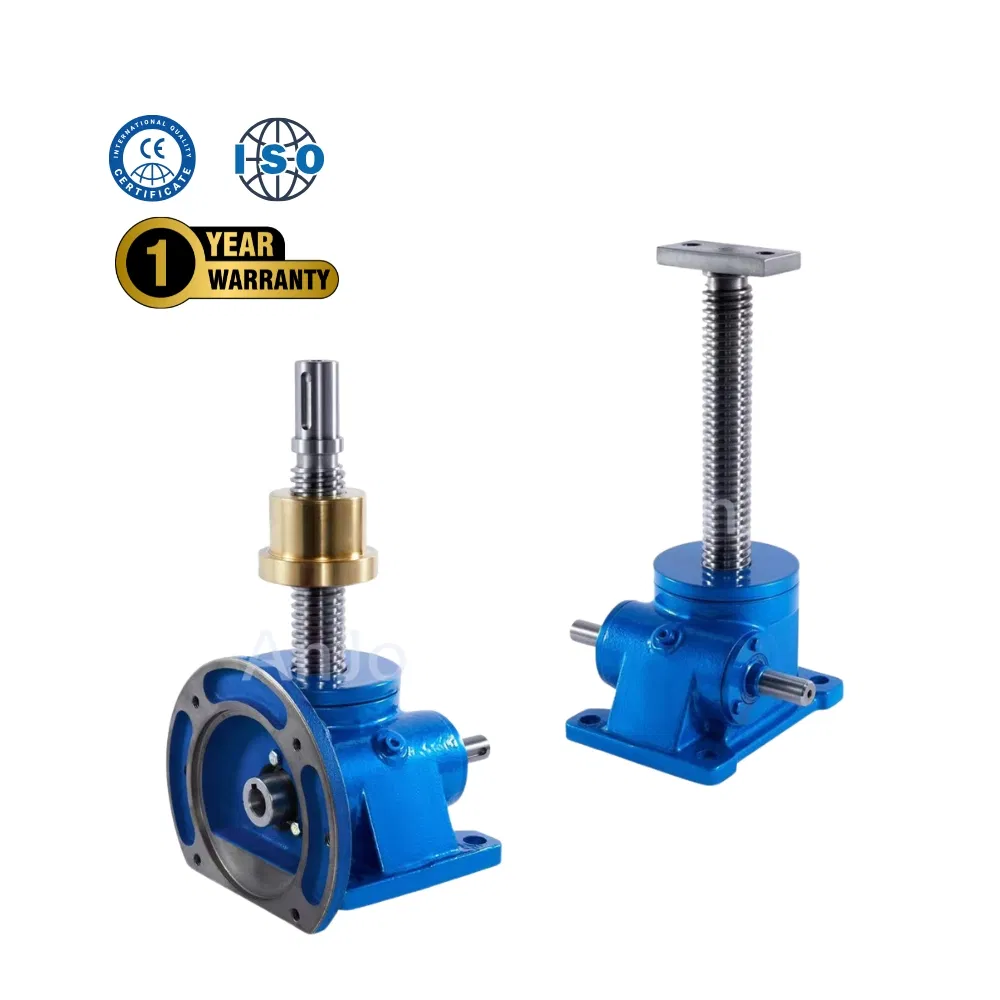 Swl 1t 5t Manual Screw Lifter Customized Lifting Height 300mm 800mm Worm / Helical Gear Screw Jack