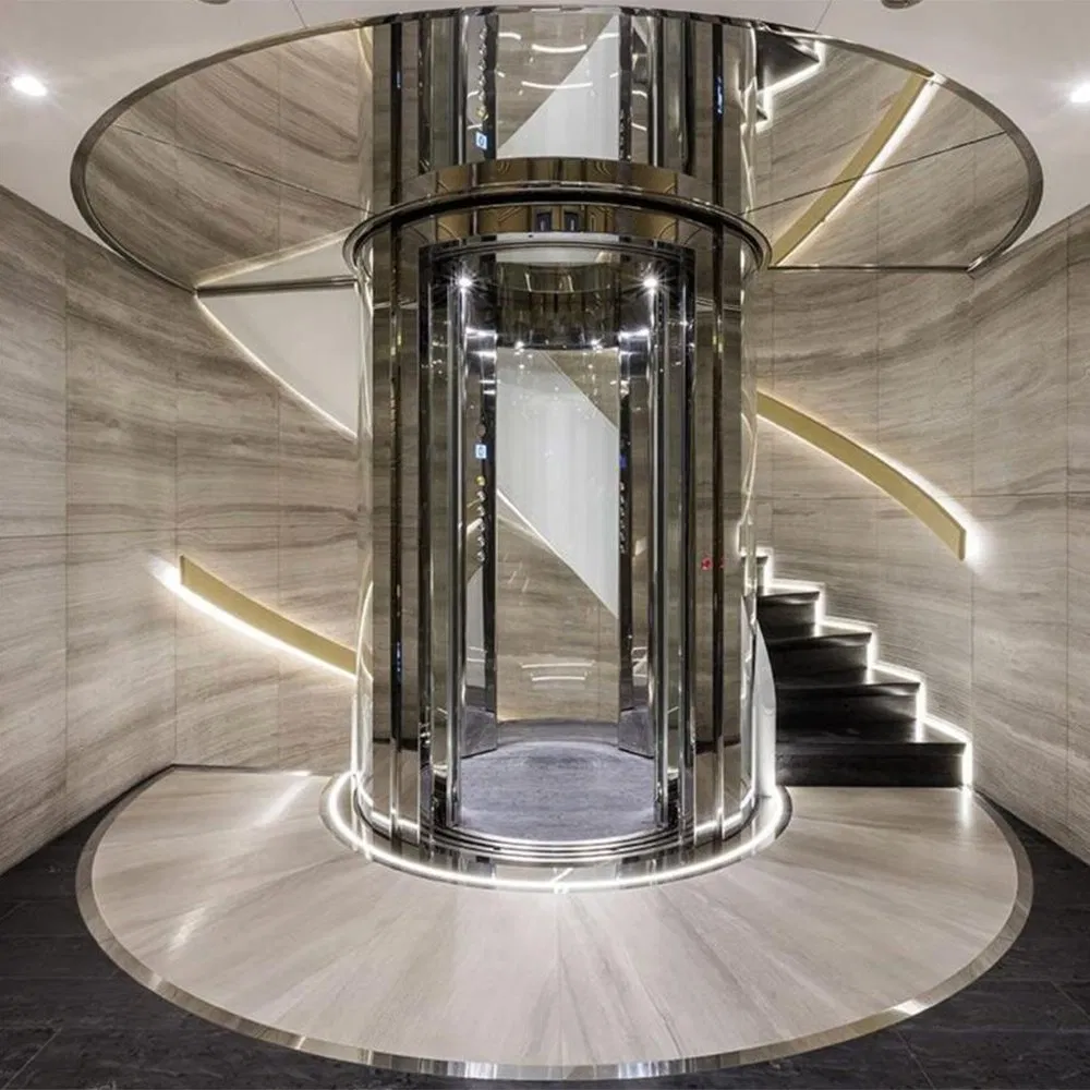 Luxury Panoramic Villa Elevator Indoor Outdoor 400kg~630kg Residential Home Elevator