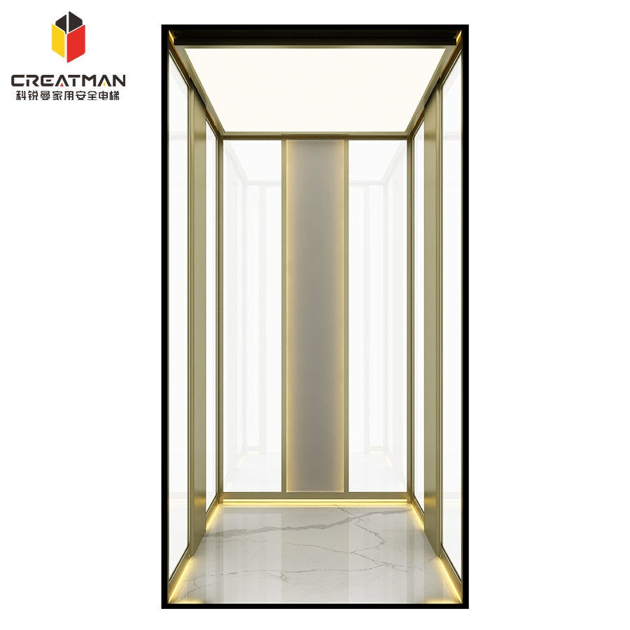 Small Footprint Machine-Room-Less Low Pit Requirement Home Villa Sightseeing Residential Elevator