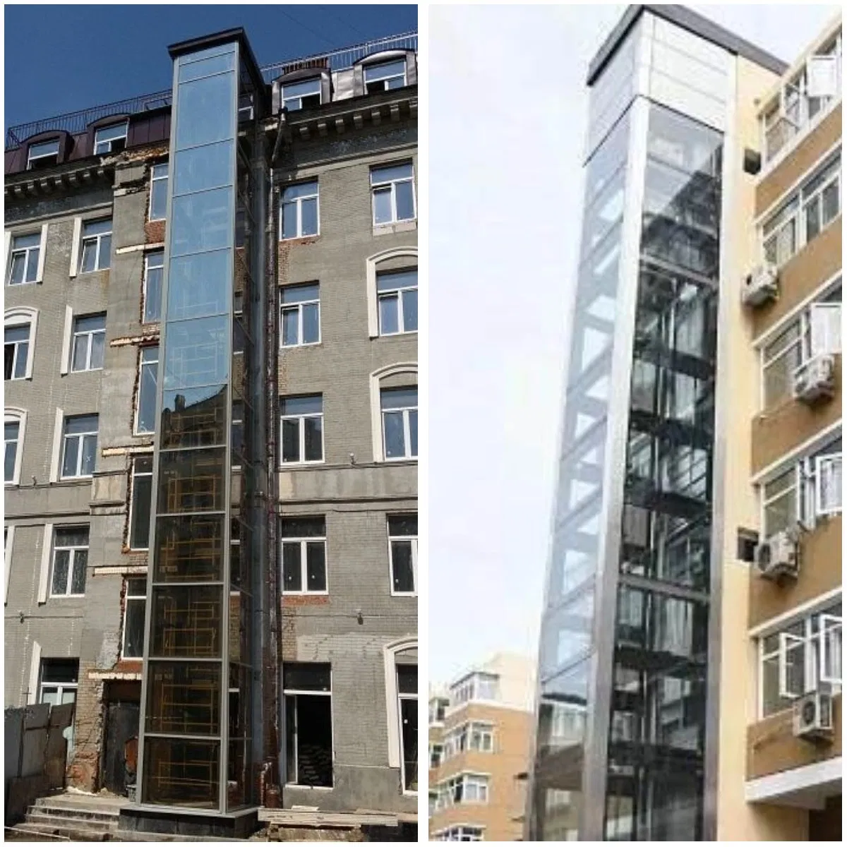 Outdoor Tall Building Passenger Residential Lift Shaftless Outside Building Lift