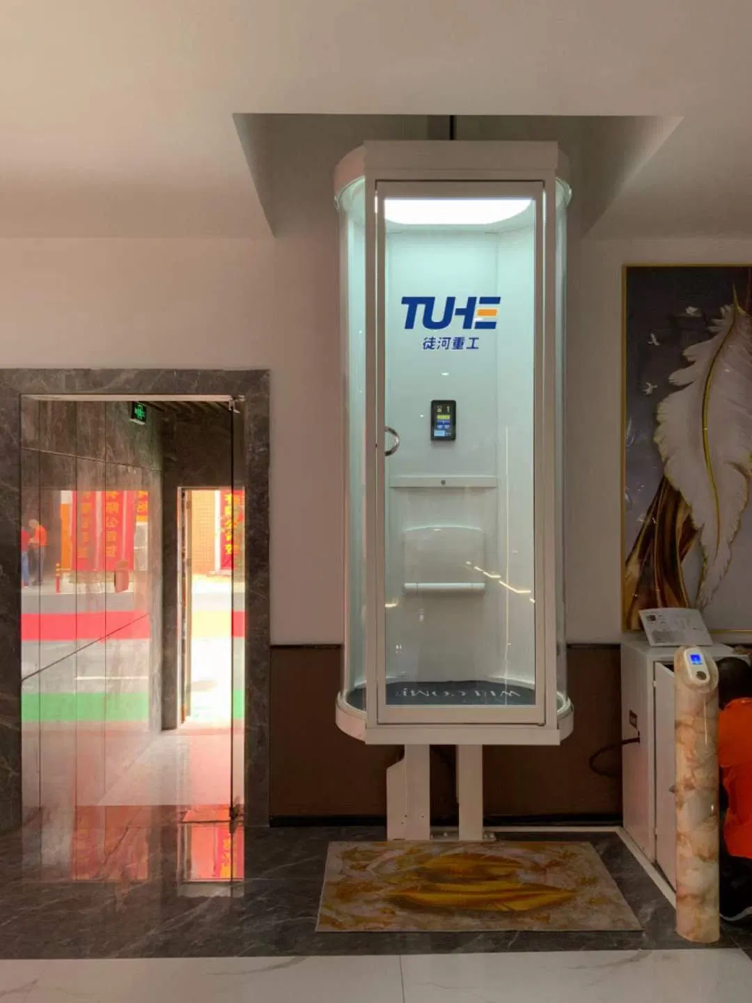 Tuhe 2 Stops Shaftless Home Elevator Lift Residential Home Elevator House Lift Elevator for Home