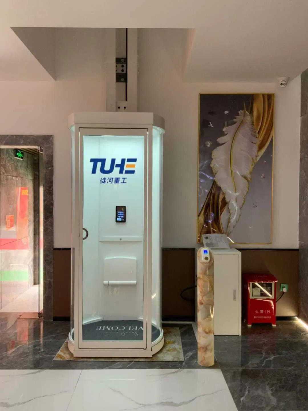 Tuhe 2 Stops Shaftless Home Elevator Lift Residential Home Elevator House Lift Elevator for Home