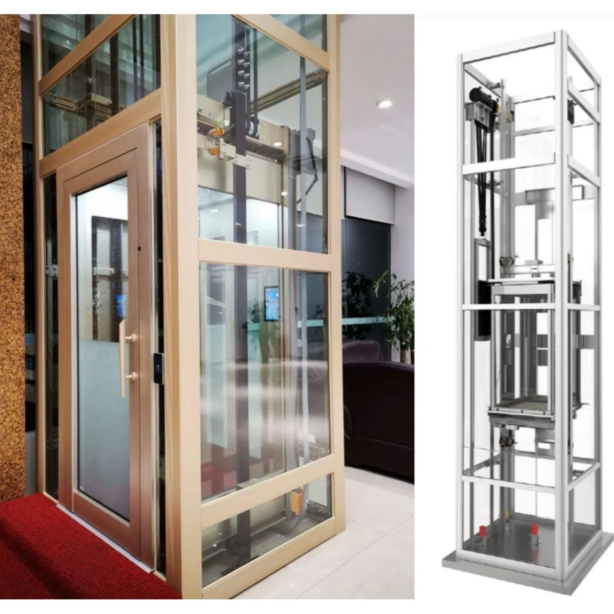Small Lifts Elevator Homes Shaftless Wheelchair Lifting Platform for Seniors and Disabled