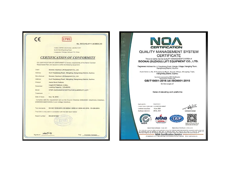 Company Certificates