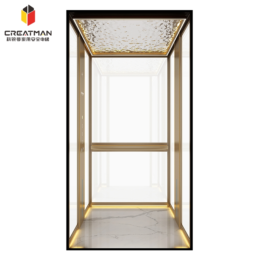 Small Footprint Machine-Room-Less Low Pit Requirement Home Villa Sightseeing Residential Elevator