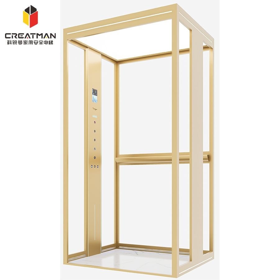 Small Shaft Low Pit Anti-Pinch Protection 2-5 Floors Suitable Home Villa Elevator