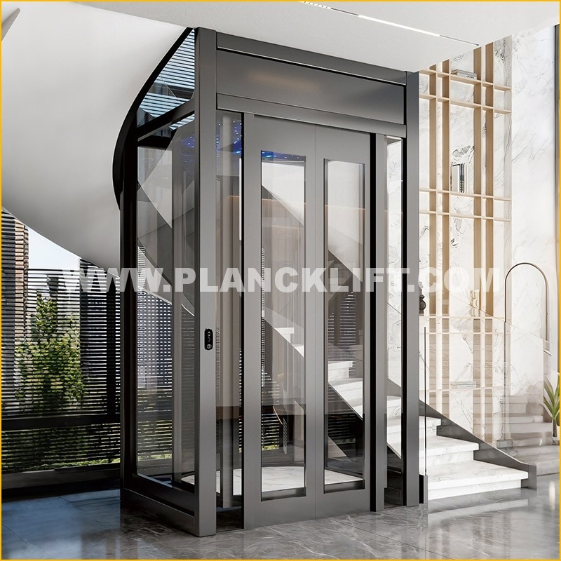 Planck Elevator Factory Direct Passenger Lift Elevator FUJI OEM Compact Residential Small Platform Home Lift Elevator with Pitless 360 Degree Panoramic View