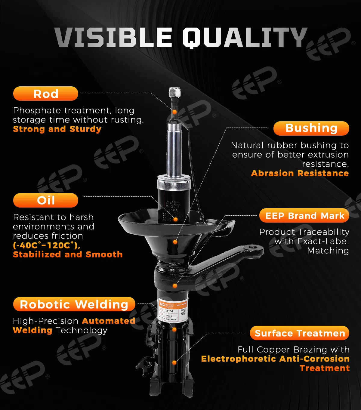 Eep Auto Parts Car Shock Absorber for Toyota Honda Nissan Mazda Mitsubishi Suzuki Subaru Hyundai KIA