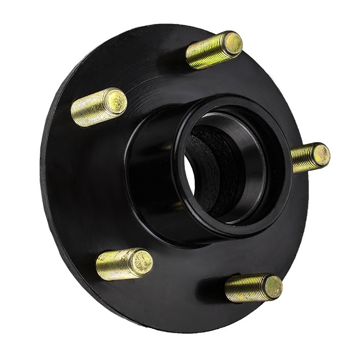 Trailer Wheel Hub,5 Bolt on 4 1/2" Trailer Hub with 1 1/4" x 3/4" Bearings (L67048 x 11949)