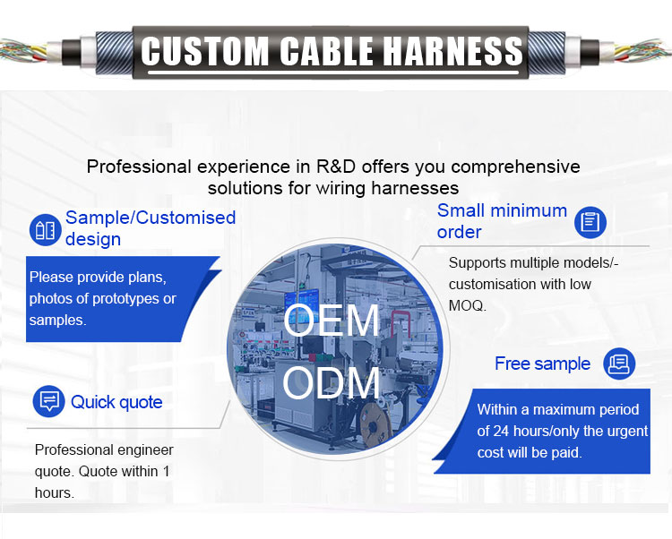 New Energy E00196 EV Cable Harness for Automobiles High Voltage DC1000V/1500V Bare Copper Conductor Adapter Connector PVC