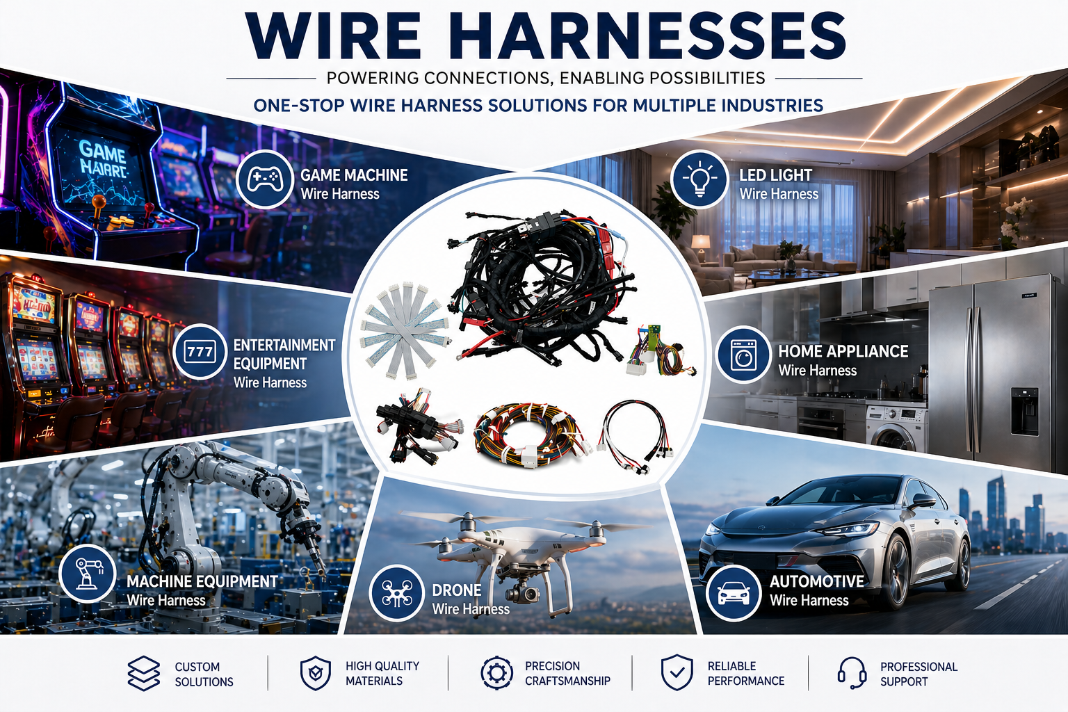 Custom Waterproof Plug Wiring Harness Engineering Vehicle Automotive Modification Wiring Terminal Harness