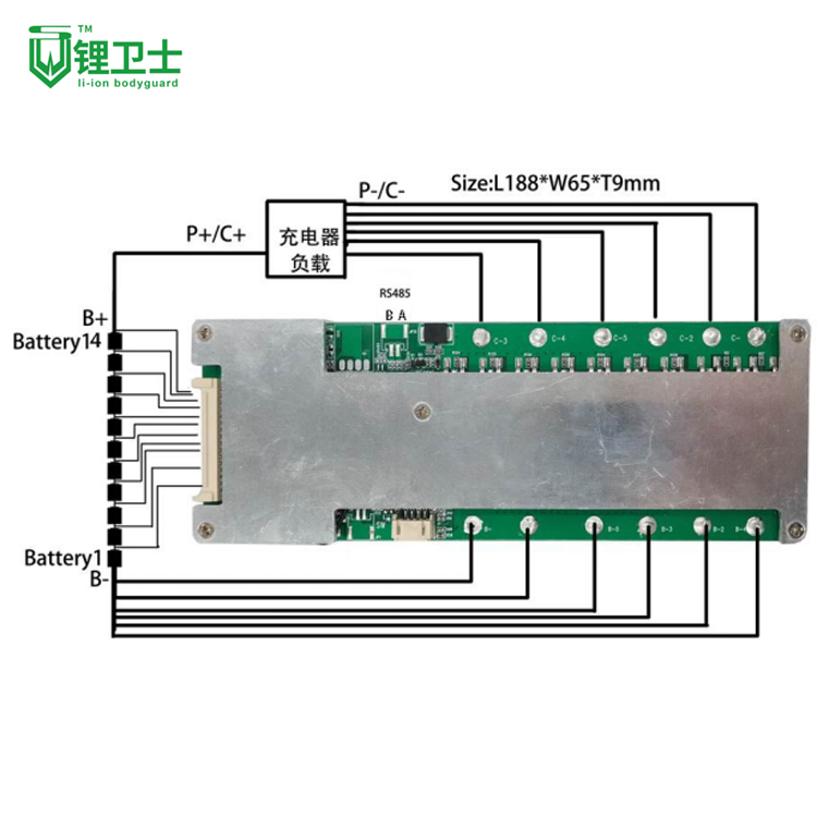 Battery Protection Board Lithium BMS 14s 15s 120A Battery Management System 14s BMS for Lithium Battery