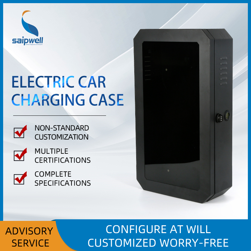 Saipwell IP65 Outdoor Wall Mounted 220/380V Electric Vehicle Distribution Box Ev Charger Stand Cold Rolled Steel Enclosure