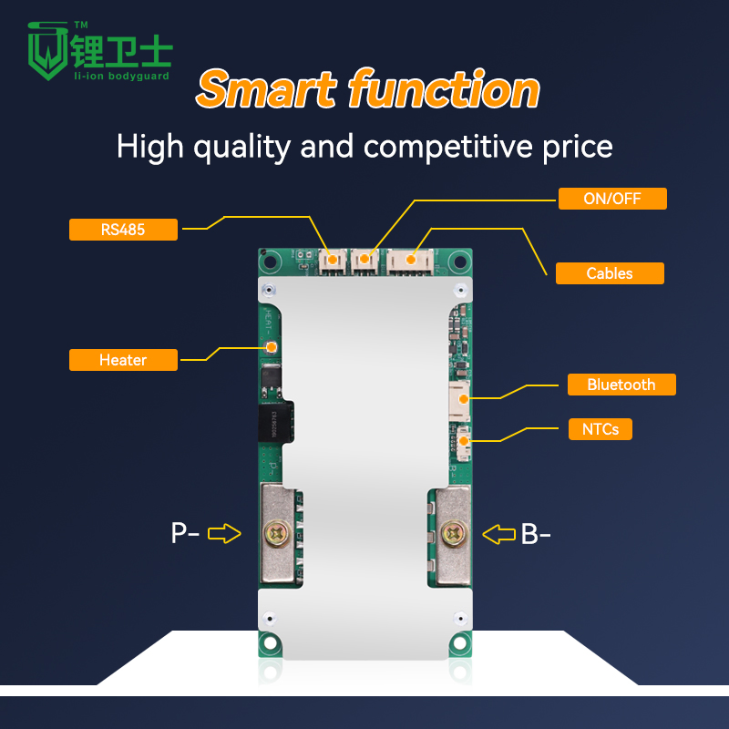 Smart BMS 3s 4s 50A 100A LiFePO4 RS485 Canbus Li-ion Bt Battery Management System BMS
