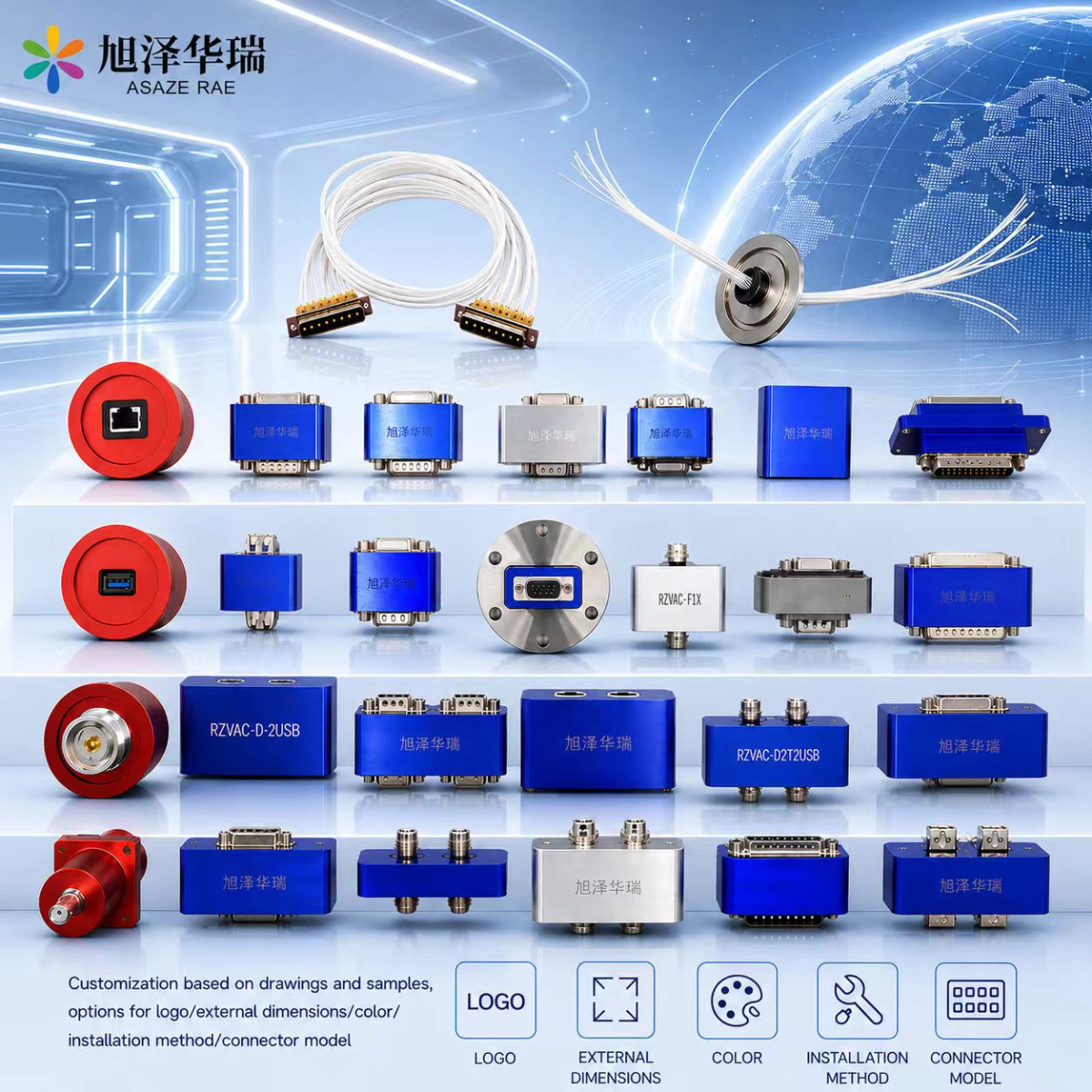 Asaze Rae J30J-144 Wiring Harness Wiring Harness Connector UHV Environment Vacuum Cable Hermetic Seal J30J-144 to 32 J599-04