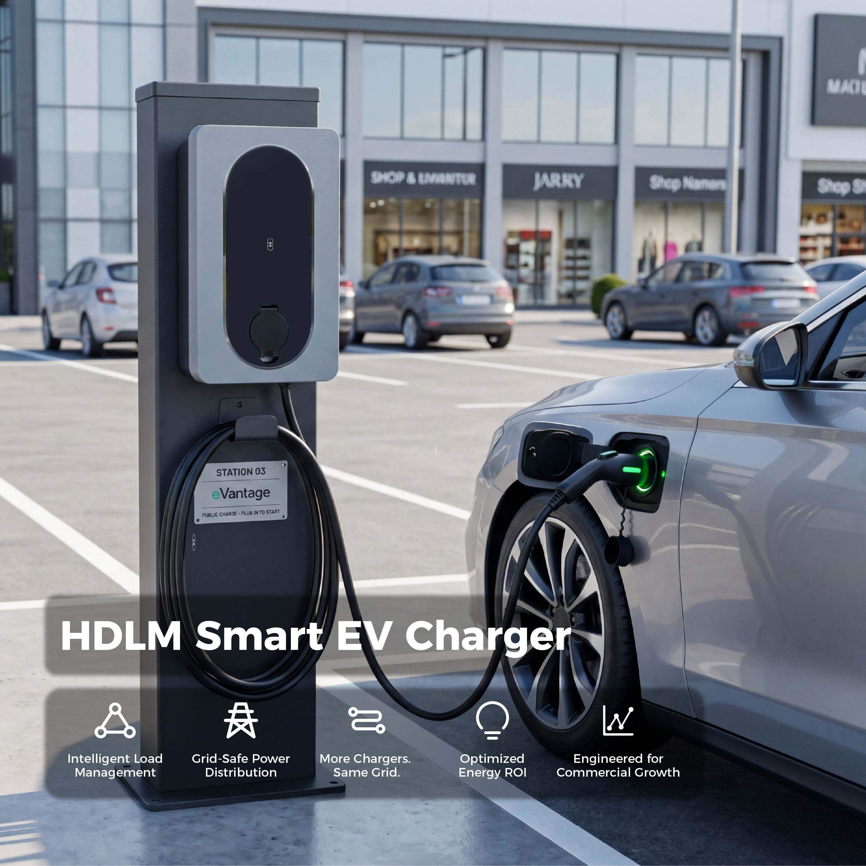 Custom Public OCPP 1.6J Compatible Wallbox Station Type 2 7kw Smart AC Electric Vehicle Charging Station DLB EV Charger Station
